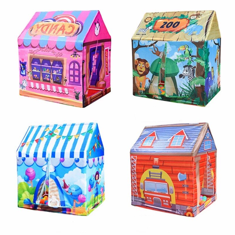 Kinder Spielen Ball Pool Zelt Junge Mädchen Feuer Lkw Dessert Tragbare Indoor Outdoor Baby Spielen Haus Mit Lagerung Tasche Für kinder