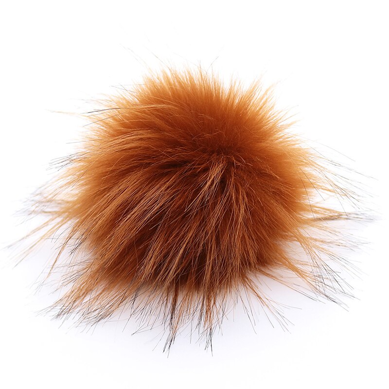 10cm kunstige med knap vaskebjørn pels pels pom poms til kvinder og børn vinter hat og kasket huer pels pompon