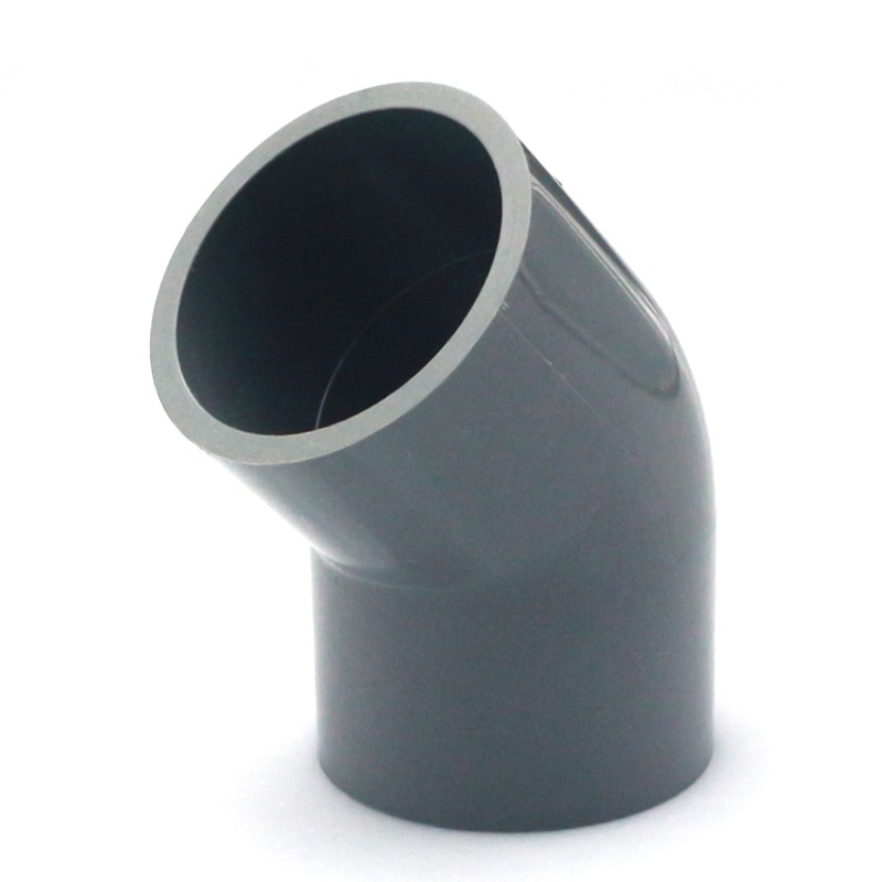 fast grå pvc rørfittings diy rett albue som tee koblinger plast skjøt rør kobling adapter 3/4/5/6 veier: 45 gradere albue / Indre dia .25mm