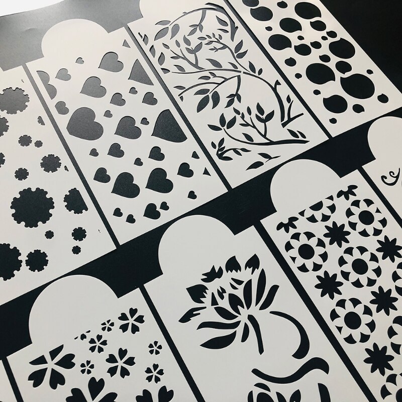 10pcs DIY Heart Rose Drawing Stencils Templates Embossing Paper Card Painting Scrapbooking Stamp Album Decoration 87HA