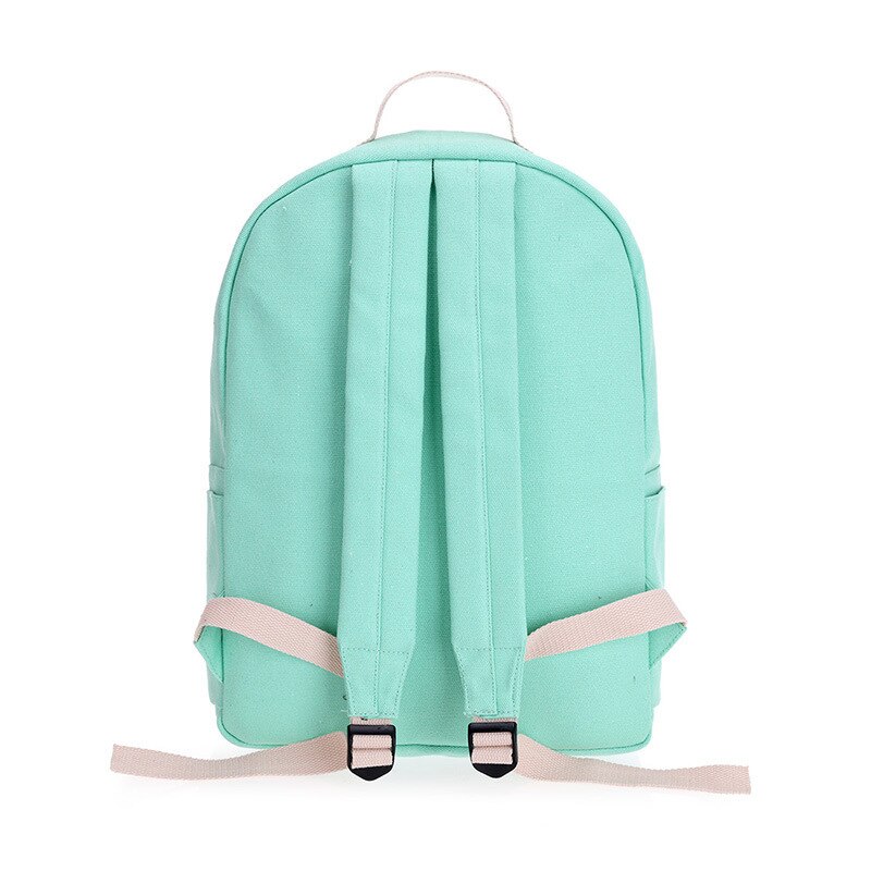 DIOMO 4 ピース/セットラップトップのためのガールズボーイズ女性 Bagpack 嚢 A ドスファムかわいい猫キャンバスランドセル子供