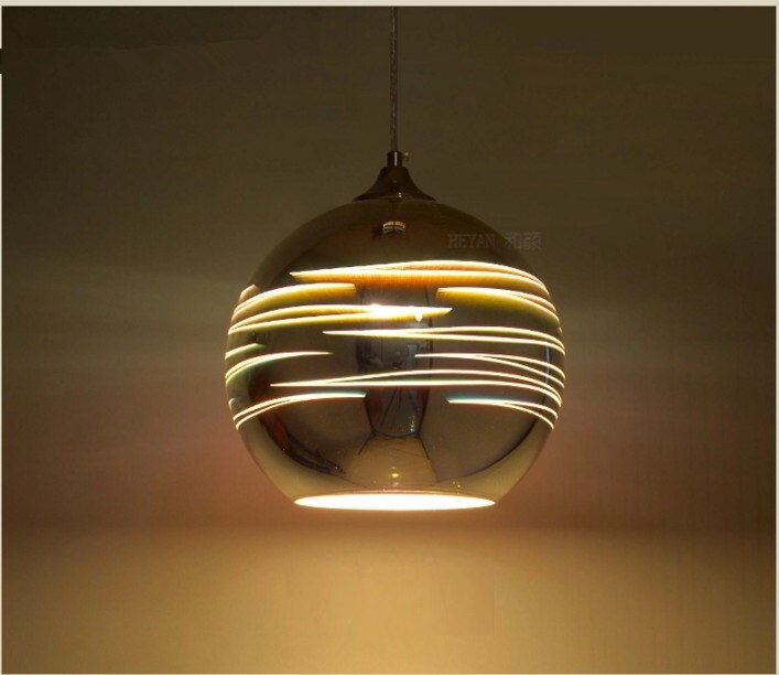 Lukloy Led Hanglampen Spiegel Glas Bal Planeet Sitellite Hanger Lamp Voor Loft Restaurant Bar Eetkamer Keuken Eiland