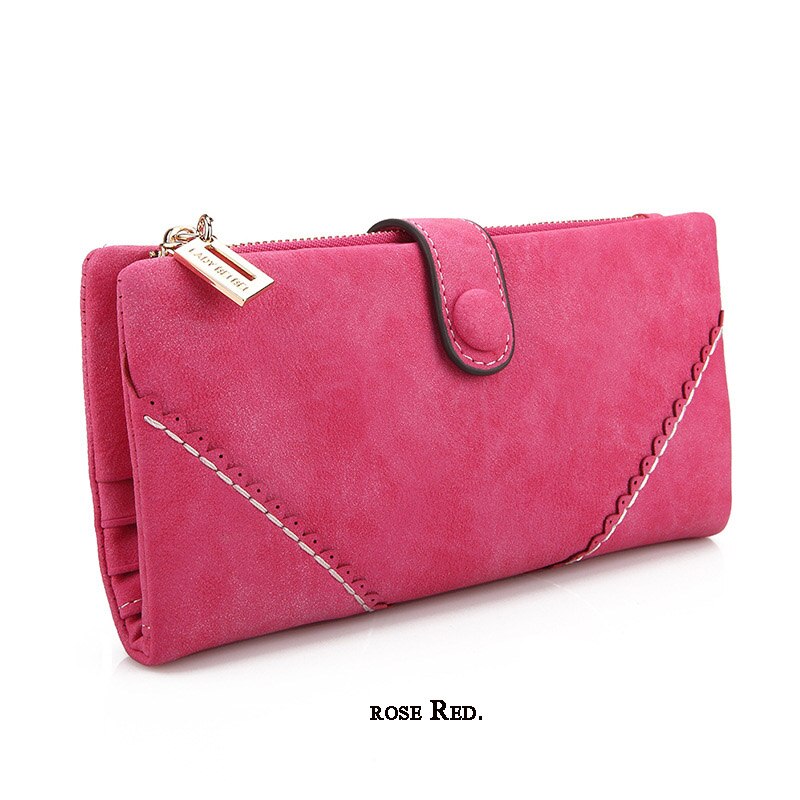 Retro Matte Stiksels Portemonnee Vrouwen Lange Portemonnee Clutch Vrouwen Casual Hasp Dollar Prijs Portemonnee Handtas: Bourgondië