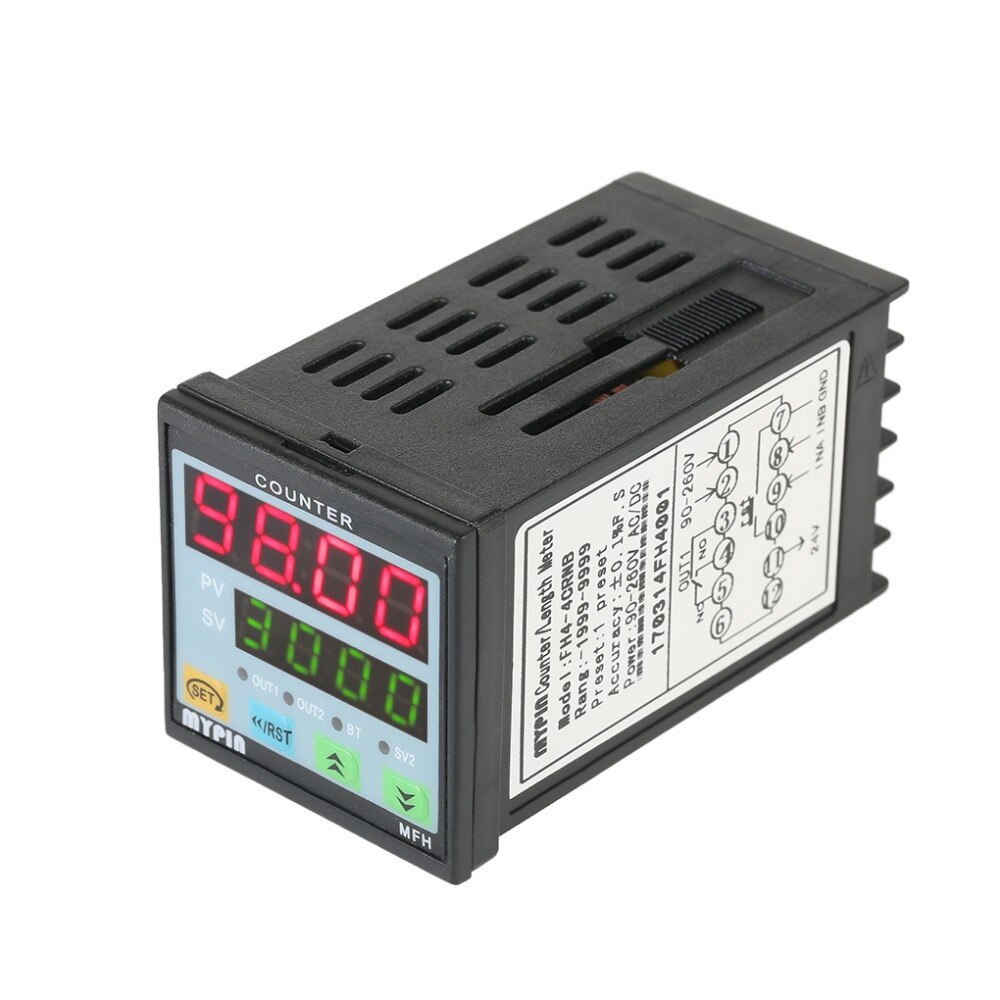 Multi-purpose Preset 4 Digital Counter Intelligent 90-265V AC/DC Length Counter Length Meter Machine Relay Output PNP NPN