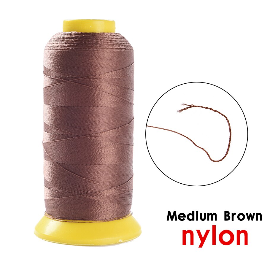 Máquina de coser para cabello, herramientas para pelucas, hilo para tejer de algodón y nailon, accesorios para pelucas, gorras, herramientas de extensión de cabello: medium brown Nylon