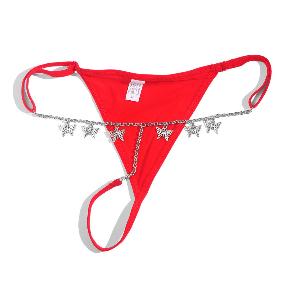 Sexy Zilver Kleur Custom Vlinder Taille Body Ketting Voor Vrouwen Personalied Multicolor Bikini Thong Ondergoed Body Sieraden: 004702RD