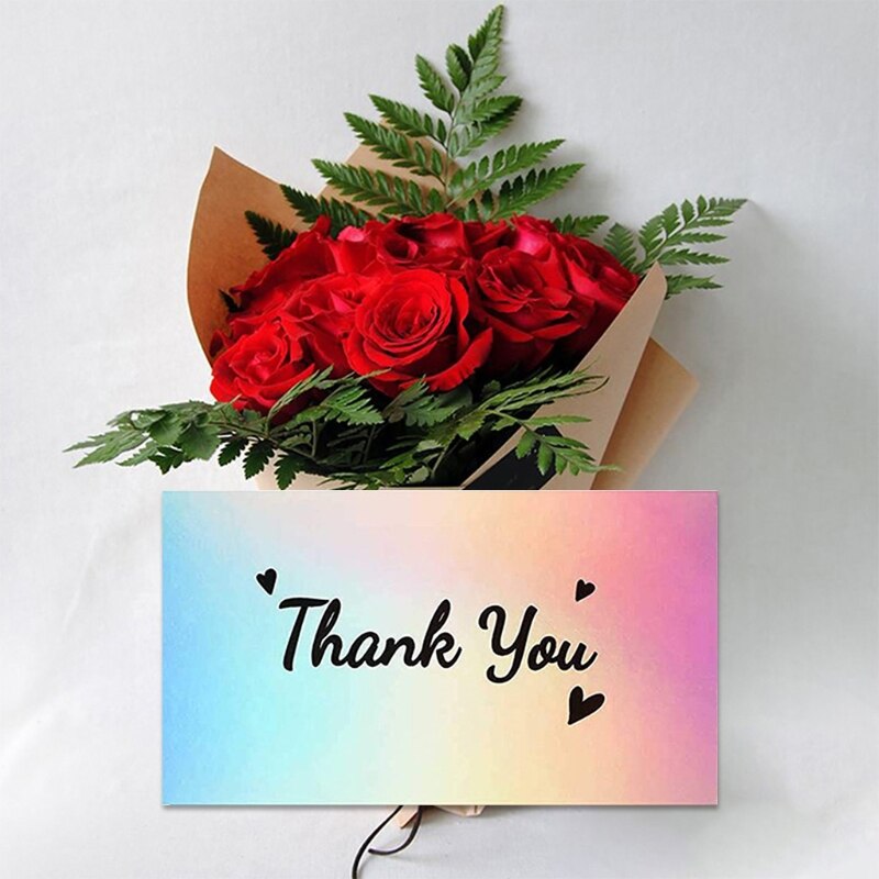 50pcs Heart Great Taste Thank You Card Thanks Greeting Card Appreciation Cardstock for Sellers Shop
