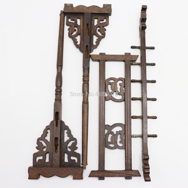 Traditionele Chinese 12 Haak Kip-vleugel Borstel Houder Kalligrafie Pen Houder Stand Hout Borstel Stand Opknoping Monteren Pen Houder