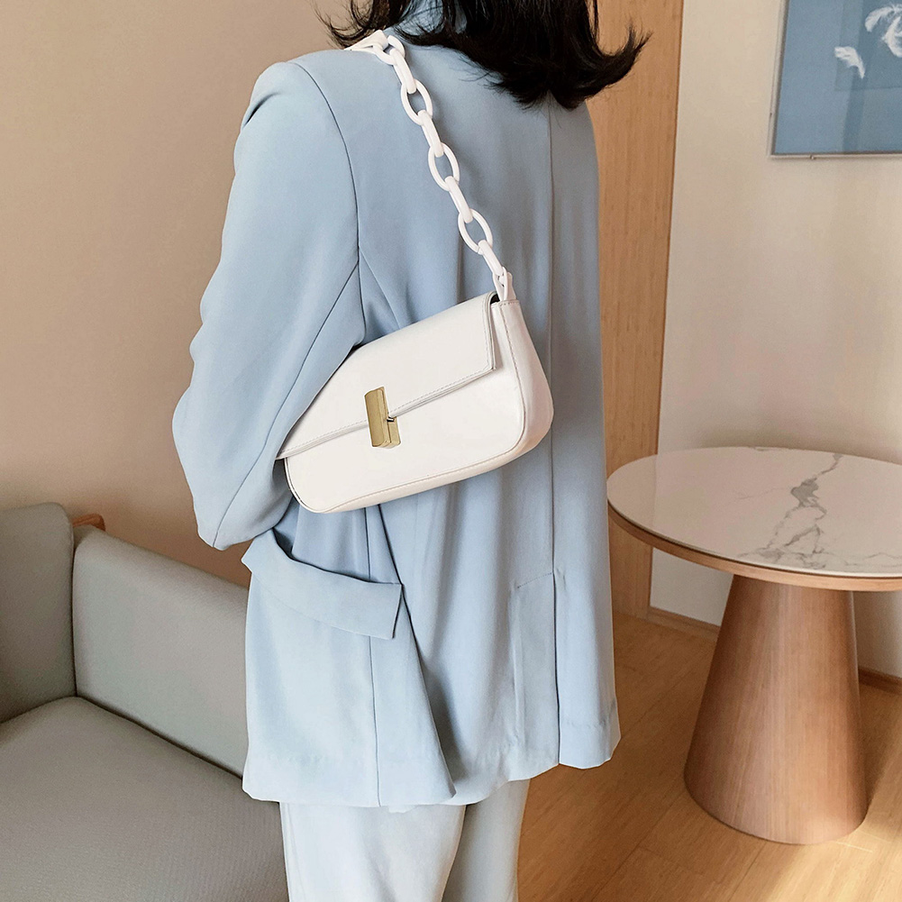 Décontracté en cuir PU fronde sac à main sac à main femmes chaîne épaule sac à bandoulière populaire Simple femme sac quotidien