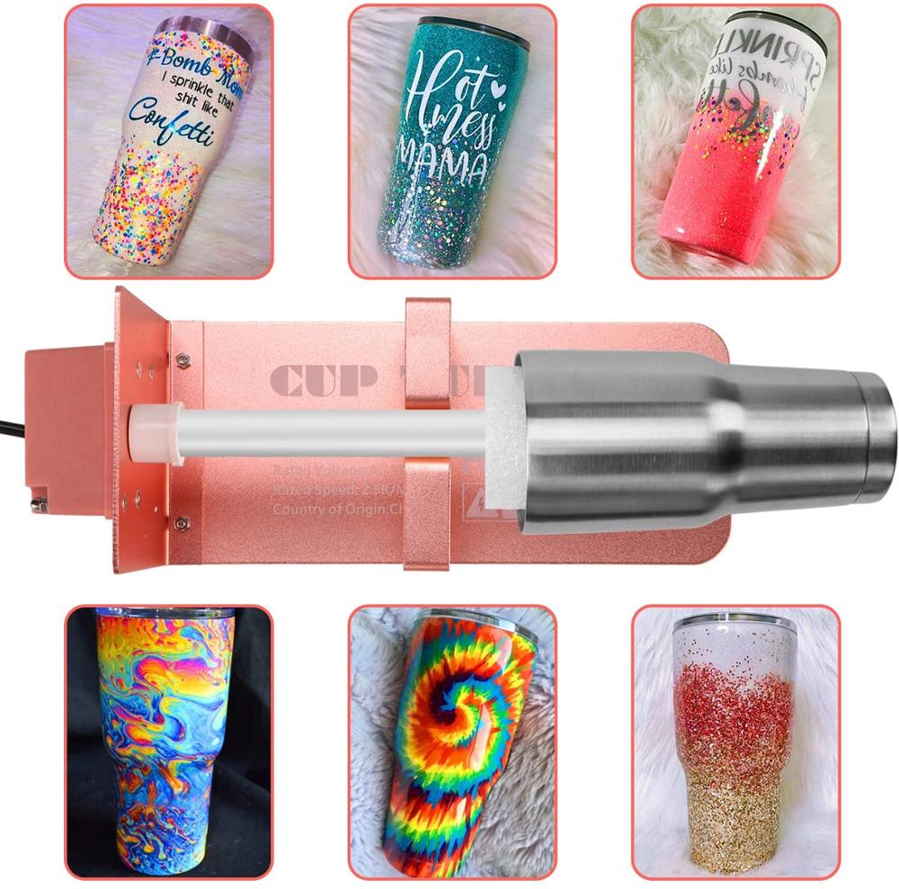 Cup Turner for Crafts Tumblers - Electric Cuptisserie Tumbler Spinner Machine with 2 Ways Rotation Silent Motor 2 Forms for DIY