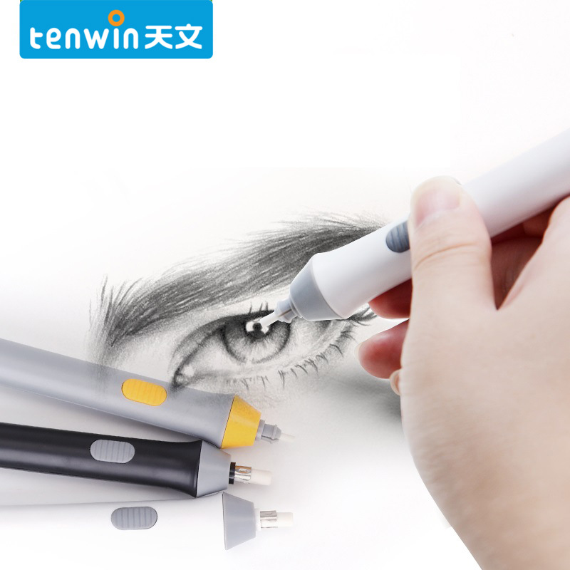 Electric eraser for art students, drawing and finishing, automatic rotating eraser battery English version 8302