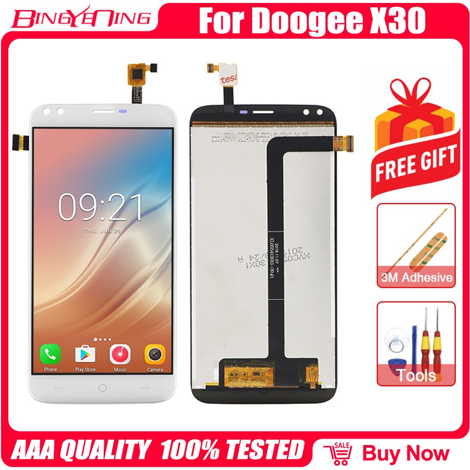 100% Original For DOOGEE X30/X60/X60L/X70/X95 Screen Assembly + Frame Repair Replacement Accessories: X30 White Screen