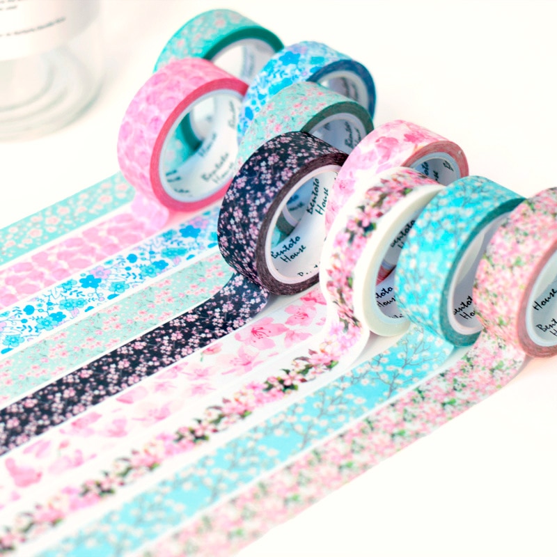 Söt körsbärsblomning säsong japansk washi tejp papper gör-det-själv dekor scrapbooking planerare självhäftande maskeringstejp kawaii brevpapper