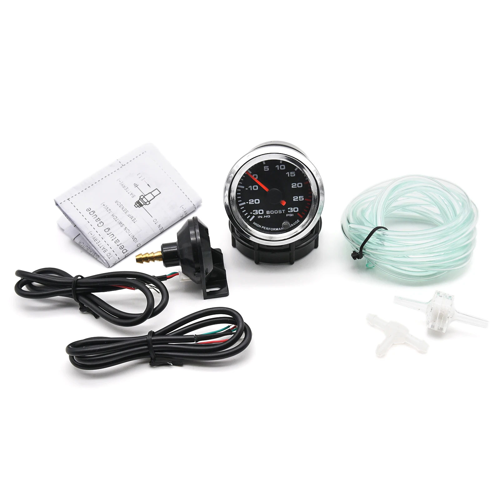 52mm Auto Tacho Meter PRM Öl Press Gauge Luft Kraftstoff Verhältnis Boost Spannung EGT Gauge Wasser Temp Öl Temp meter 7 Farbe Hintergrundbeleuchtung: Dark Grau