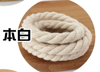 8mm drei-strang farbe baumwolle seil twist bündel seil kordelzug seil tasche dekorative seil diy zubehör: beige