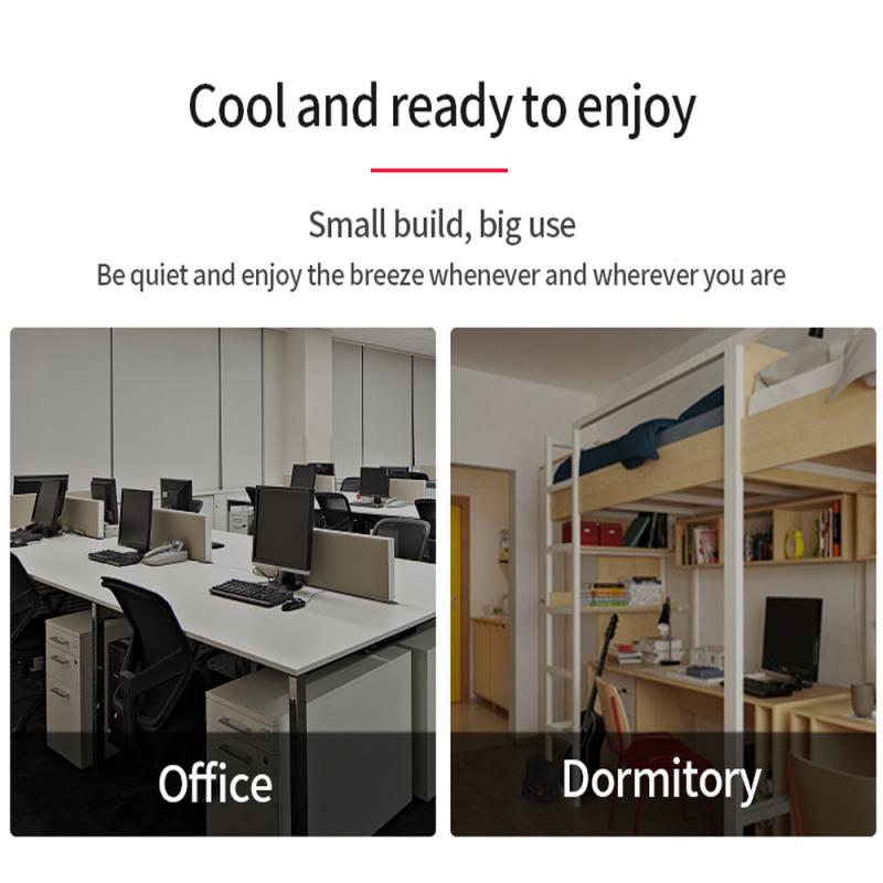 360° Rechargeable USB Clip On Mini Desk Fan Black Portable Table-Top Fan Adjustable Degree Rechargeable Fan Desk Mini Rotation