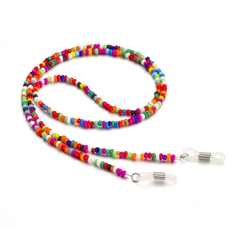 Chaîne perles colorées pour lunettes de soleil, collier pour femmes, cordon pour la lecture, cordelette de cou, cordelette pour accessoires lunettes