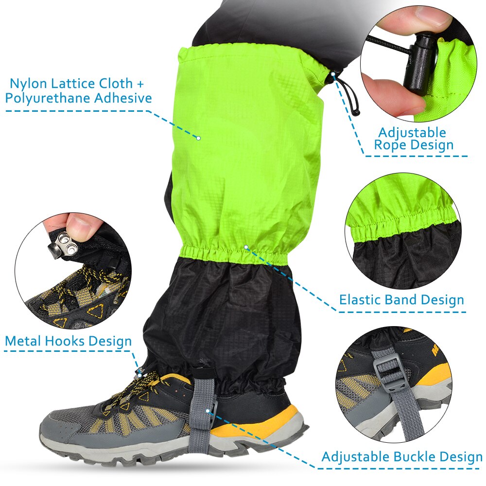Elino unisex Schnee Stiefel Leggings Gamaschen Wasserdichten Winddicht Bein Wärmer Gamasche Schuhe Abdeckung Überschuhe für Mann Frauen Stiefel