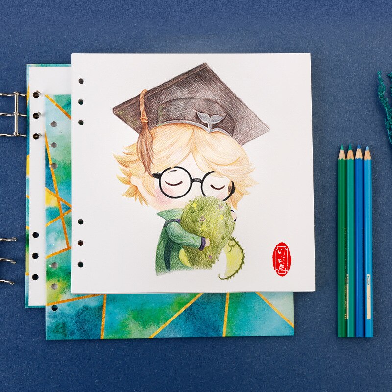 Carnet de croquis carré stylo crayon dessin livre 100g papier 40 feuilles carnet de croquis pour dessin peinture