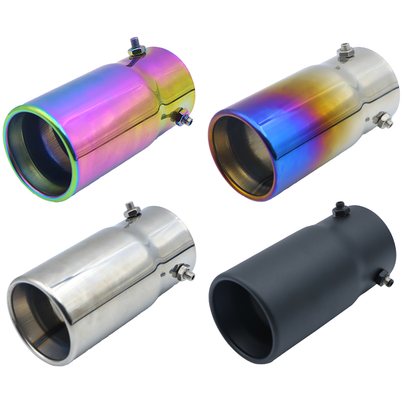 Universeel Zilver 70Mm Auto Uitlaat Demper Tip Rond Roestvrij Staal Chroom Staart Uitlaat Tip Auto Exterieur Accessoires