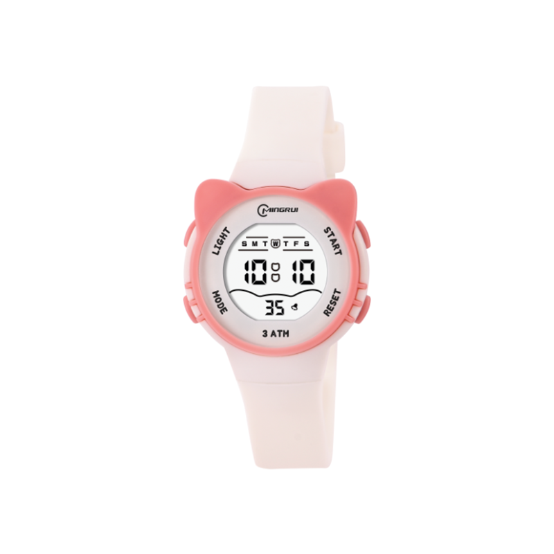 Kids Watch Girls Boys Pink Cute Meow Star Watches Children Sstudent Waterproof Alarm Clock Digit Electronic Watch: Brown