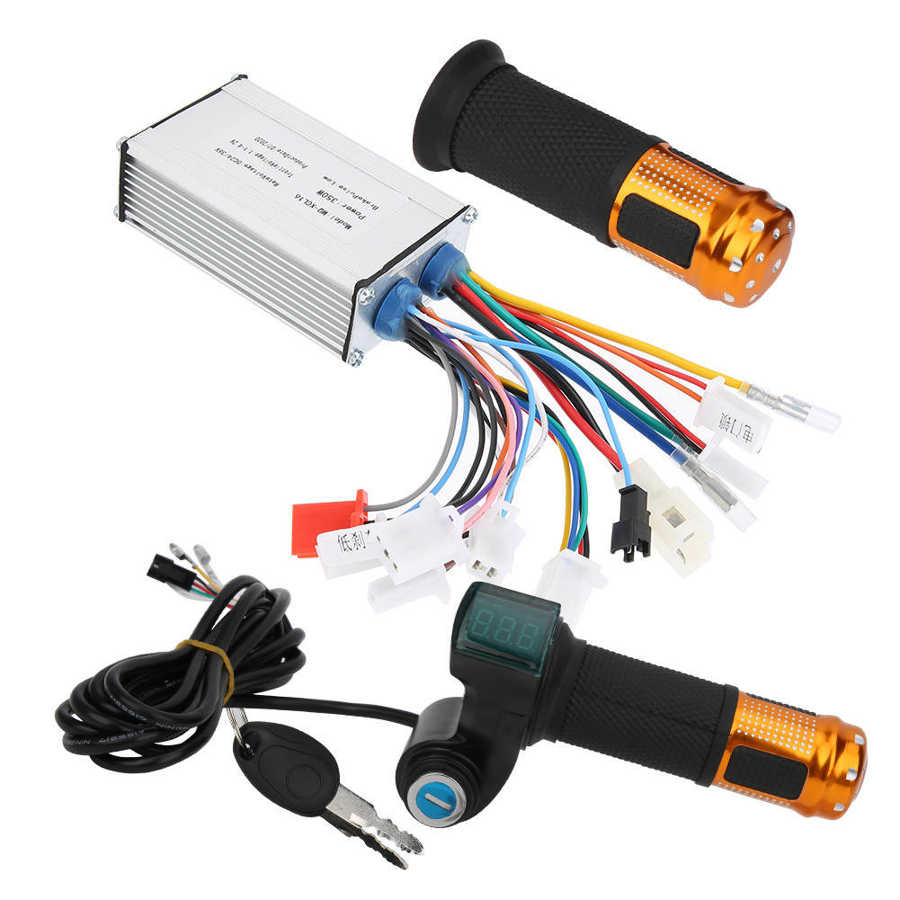 Electric Bicycle Controller 24V/36V 350W Electric Bike Brushless Controller Digital Display Throttle Handle with Lock Controller