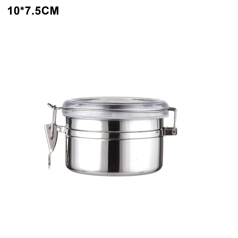 Stainless Steel Coffee Canister With Scoop Airtight Coffee Container Stainless Steel Storage Canister Set For Coffee Beans Tea: D-400ml