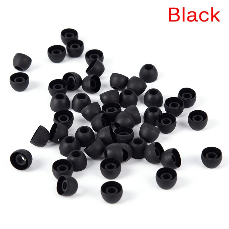 50pcs/lot Soft Silicon Ear Tip Cover Replacement Earbud Covers For HTC In-Ear Headphones Earphones Accessories: BK