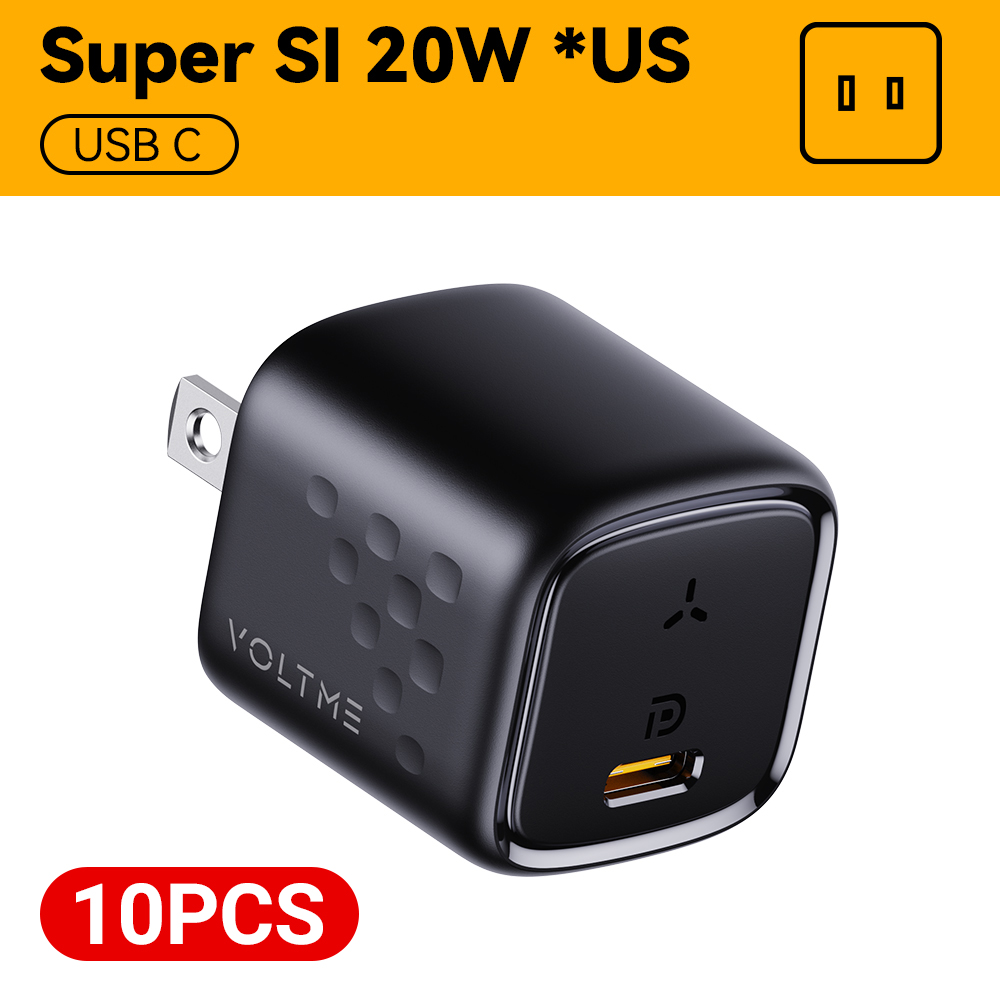 VOLTME 10PCS-Pack Revo 20W Mini/Lite/Duo Lite Series Clearance Tpye C USB C ChargerFast Charging For iphone Samsung: IL