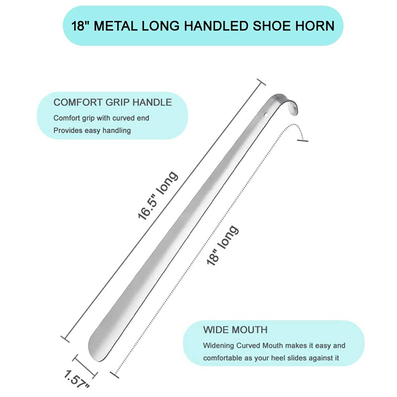 Remontoir de chaussures en acier inoxydable, poignée antidérapante, Flexible, , longueur 42cm