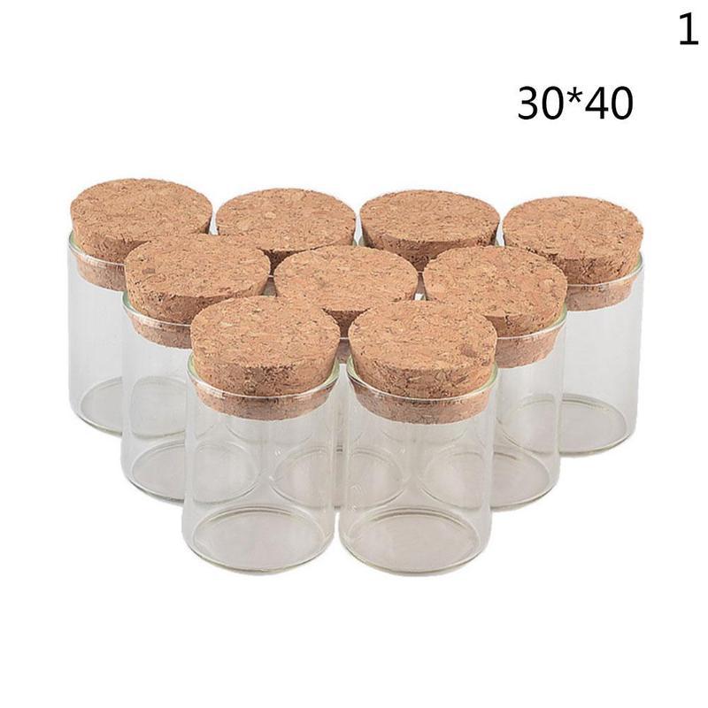 1 Pc Mini Glazen Fles Flesjes Tiny Clear Mini Glazen Flessen Met Kurken Stopper Diy Handgemaakte Wishing Fles Voor Decor MNP4941: 30x40mm