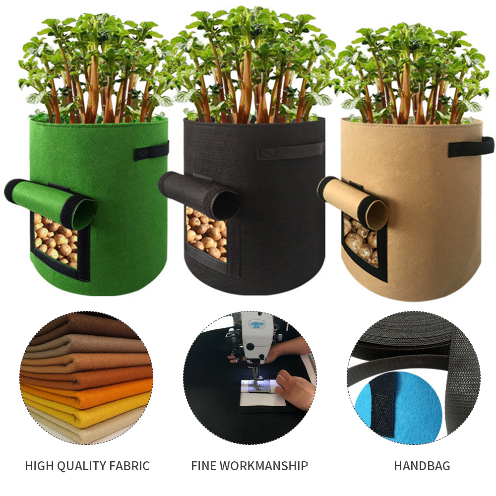 Lit de plantes surélevé jardinière de fleurs de jardin tissu de feutre respirant élevé maison balcon jardin boîte à légumes plantation sac de culture Pot