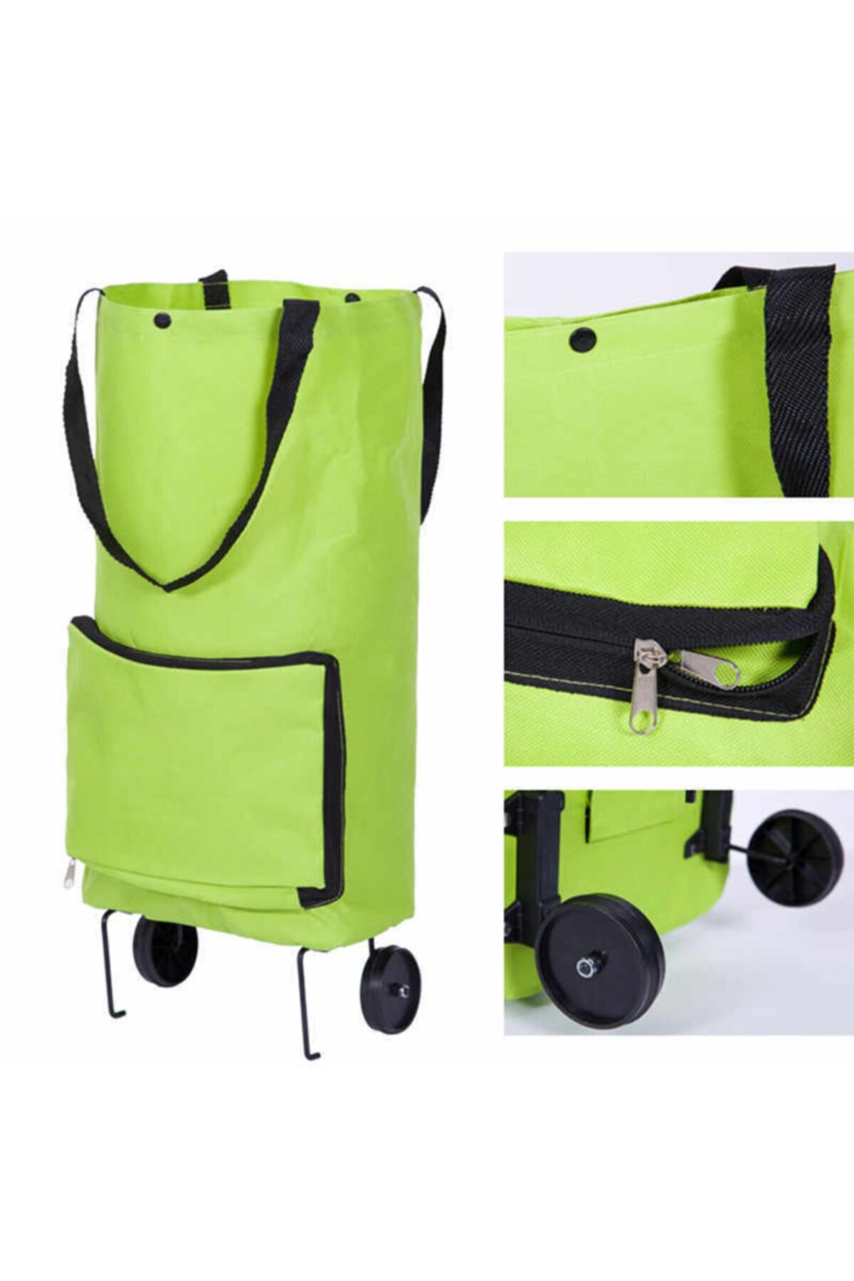 Trolley Tassen Shopper Tasche Сумка Шопер Faltbare Rädern Markt Praktische Vouwen Tasche Korb Tasche Einkaufstasche: green