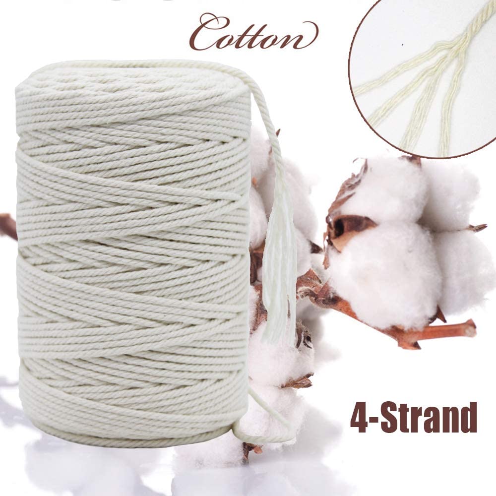 3mm 4mm 5mm 6mm macrame reb snoet snor bomuldssnor til håndlavet naturligt beige reb gør-det-selv-tilbehør til bryllup til hjemmet