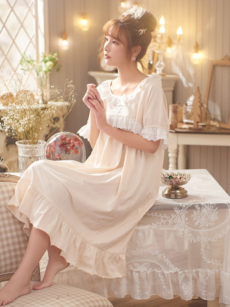 Wikisspjs 2022 Nachtkleding Voor Tiener Meisjes Zomer Stijl Homewear Korte Mouw Nachthemd Homewear Vrouwen Nachtkleding: Xl