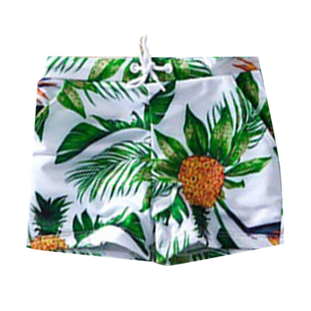 Child boy's parent-child swimwear pineapple print beach pants Bikini Swimwear Swimsuit Beach Shorts Suit Beachwear#G35: boys / 5T