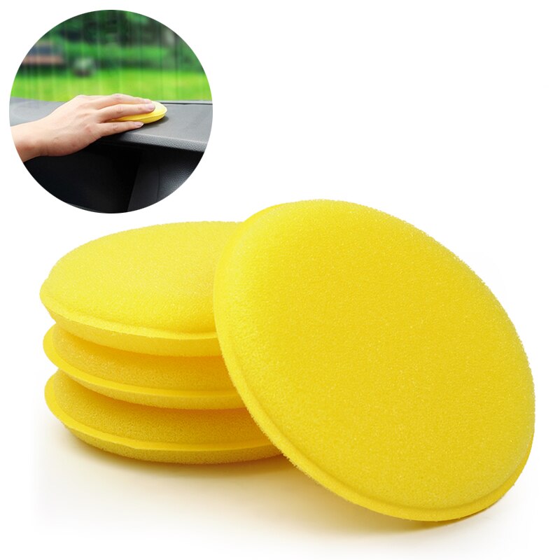 Pielęgnacja samochodu polerowanie ręcznik 12 sztuk/zestaw gąbka anty-zadraśnięcie opon opatrunek pianka czyszczenie samochodu narzędzie żółty wosk samochodowy podkładki z gąbki