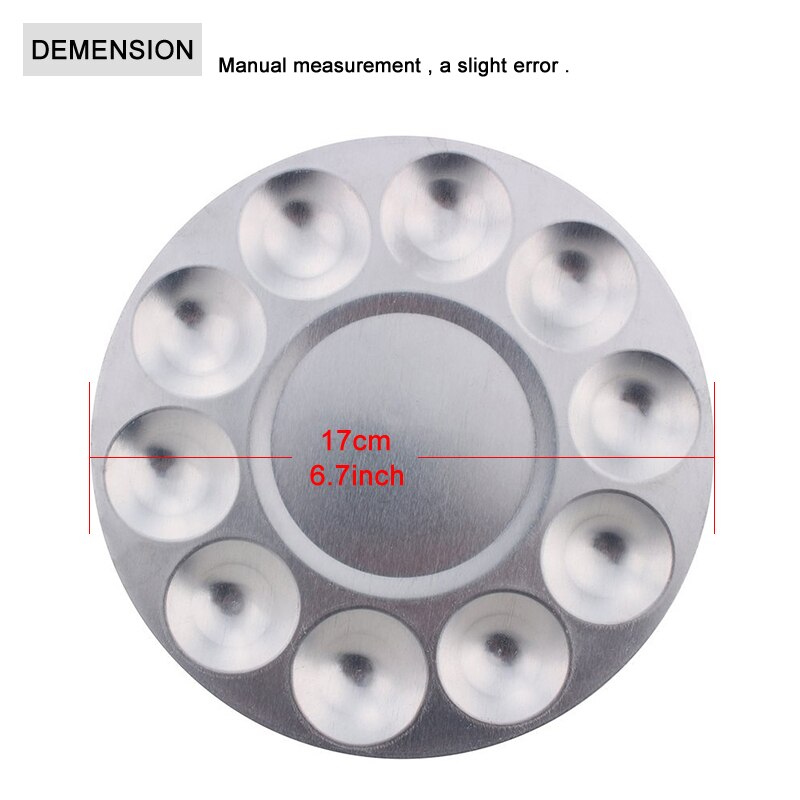 COMIART Aluminum 10 Well Artist Watercolours Paint Mixing Palette Tray Painting Supplies Plate