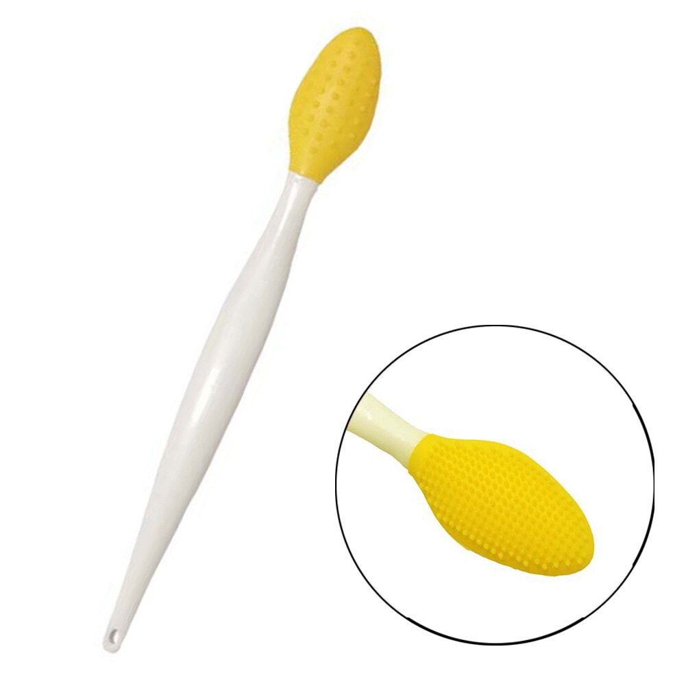 Double-Sided Soft Silicone Exfoliating Nose Blackhead Remover Brush Acne Cleaner: yellow
