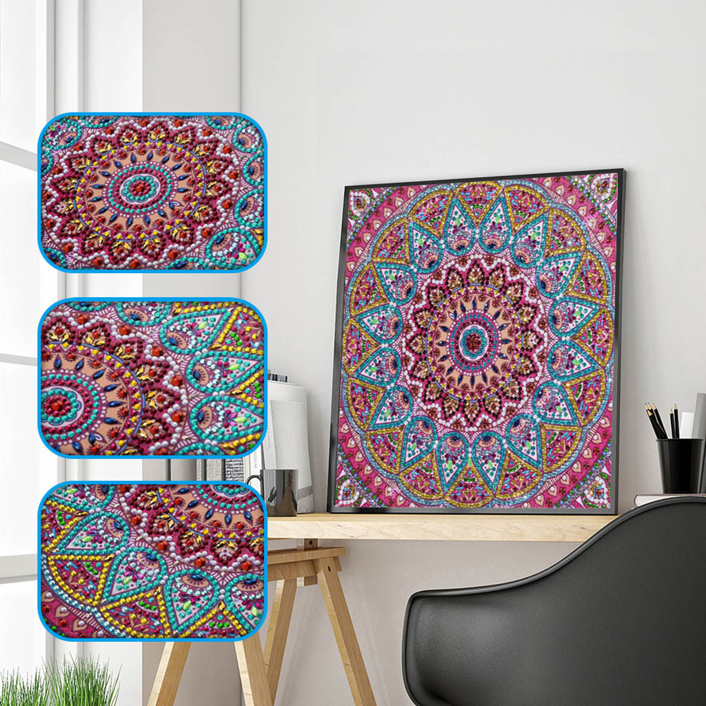 Mandala Flower Special Shape Diamond Painting Modern Pattern Diy 5d Part Drill Cross Stitch Kit Crystal Art Home Decoration #T1P