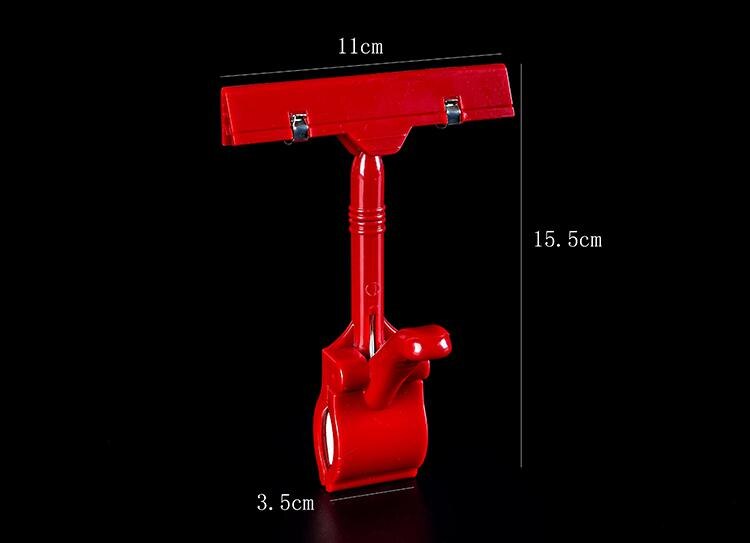 Pop Sign Clip Price Tag Display Clamp Name Card Clip Note Memo Photo Clip Shelf Talker Label Holder Black Label Clip: M1 Red