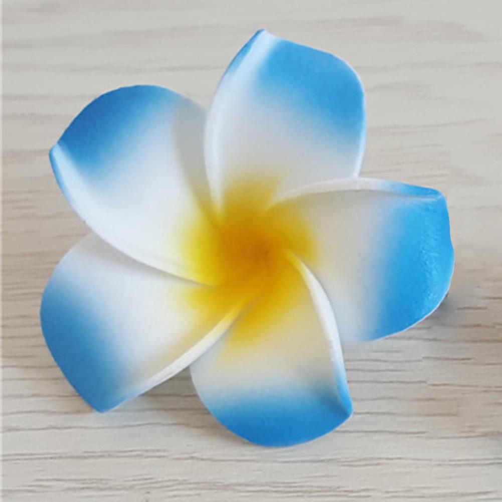 Hawaii plumeria blomma hårspännen för kvinnor flickor blommiga hårnålar för sommar strand bröllopsfest håraccessoarer: Blå