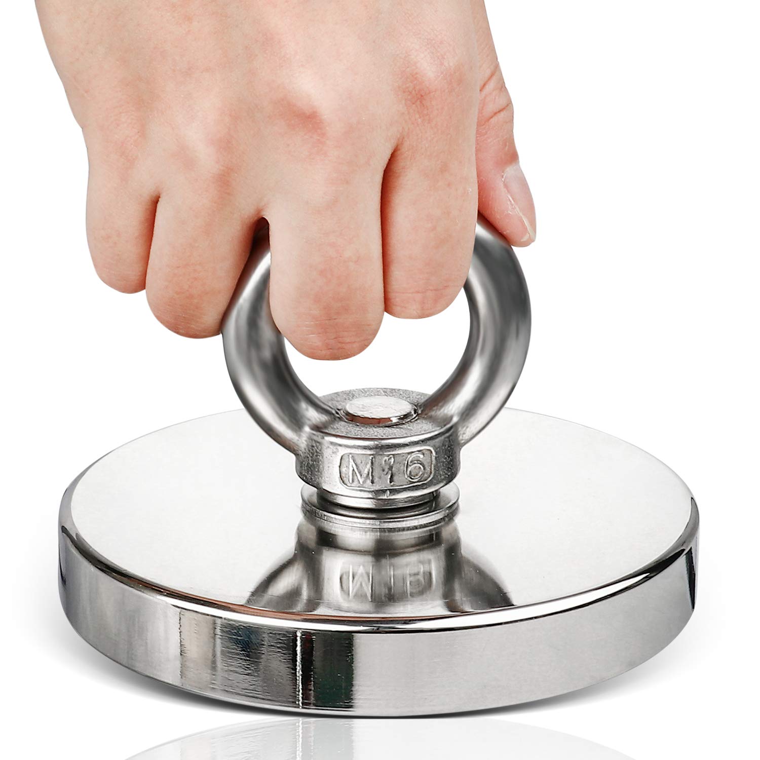 Super Strong Neodymium Fishing Magnets, POT Magnet with Countersunk Hole Eyebolt for Retrieving in River and Magnetic Fishing