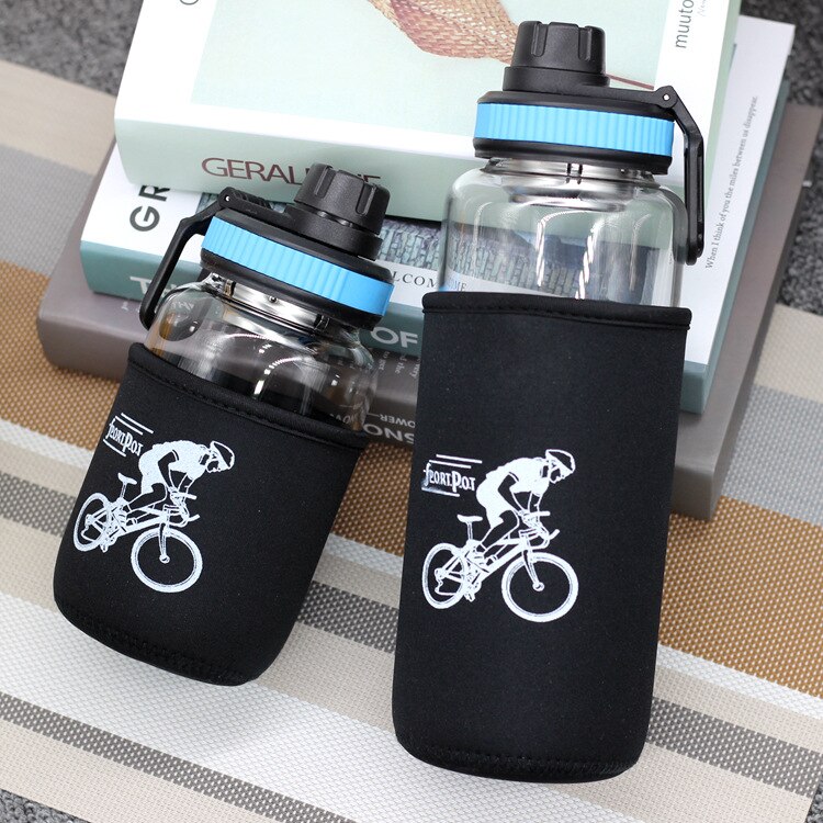 700/1000ML Vruchtensap Water Flessen Met Thee Zetgroep Draagbare Outdoor Sport Fiets Reizen Met Beschermende Tas Glas water Fles: 700ml / 2