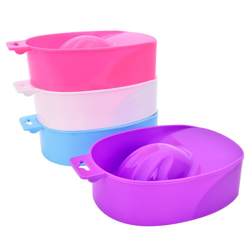 1 Pc Kleurrijke Nail Art Remover Kom Hand Wassen Remover Soak Plastic Kom Nail Bad Manicure Tool
