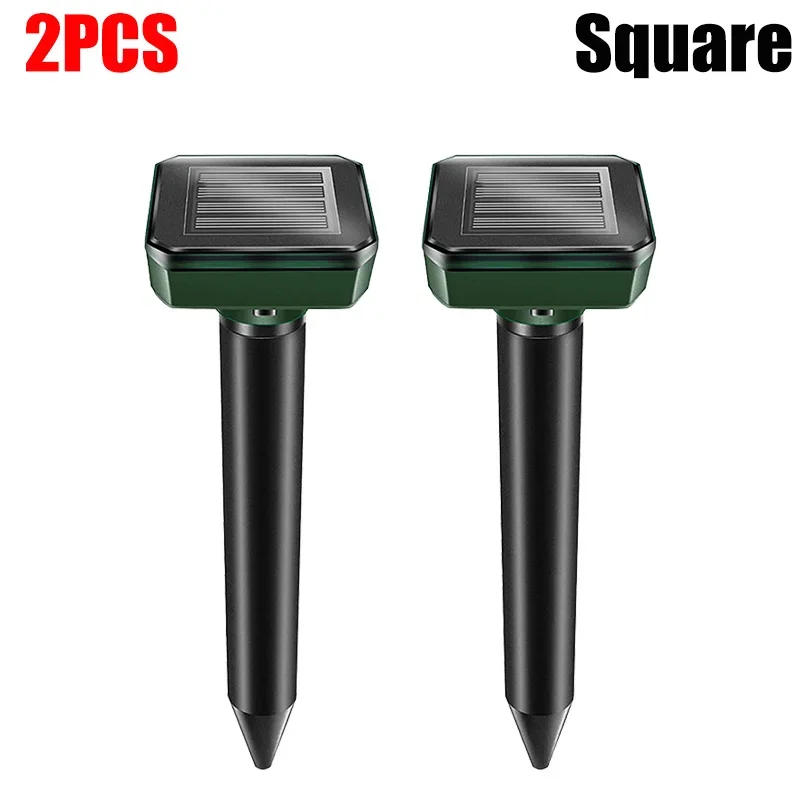 12PCS Solar Powered Pest Repeller Ultrasonic Mole Repellent Gopher Vole Snake Rodent Chaser For Lawn Garden Pest Control
