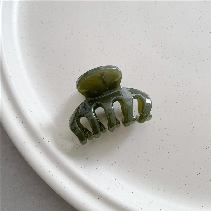 Pinza de pelo acrílica de color con textura de gelatina, flequillo lateral rectangular geométrico de tamaño pequeño, Pinza de agarre pequeña, accesorios para el cabello versión coreana