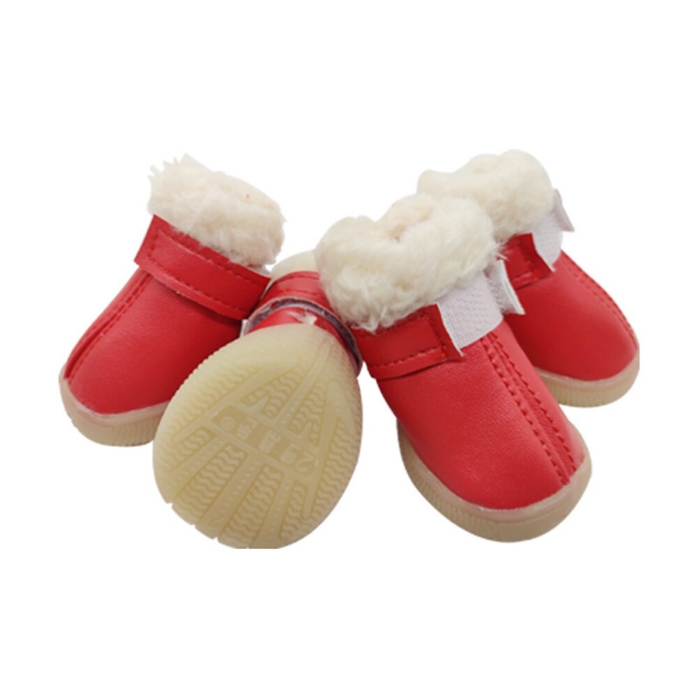 Winter Haustier Hund Schuhe Warme Leder Hund Schnee Stiefel Wasserdichte Chihuahua Mops Schuhe Für Kleine Hunde Katzen Haustier Liefert: a / 1