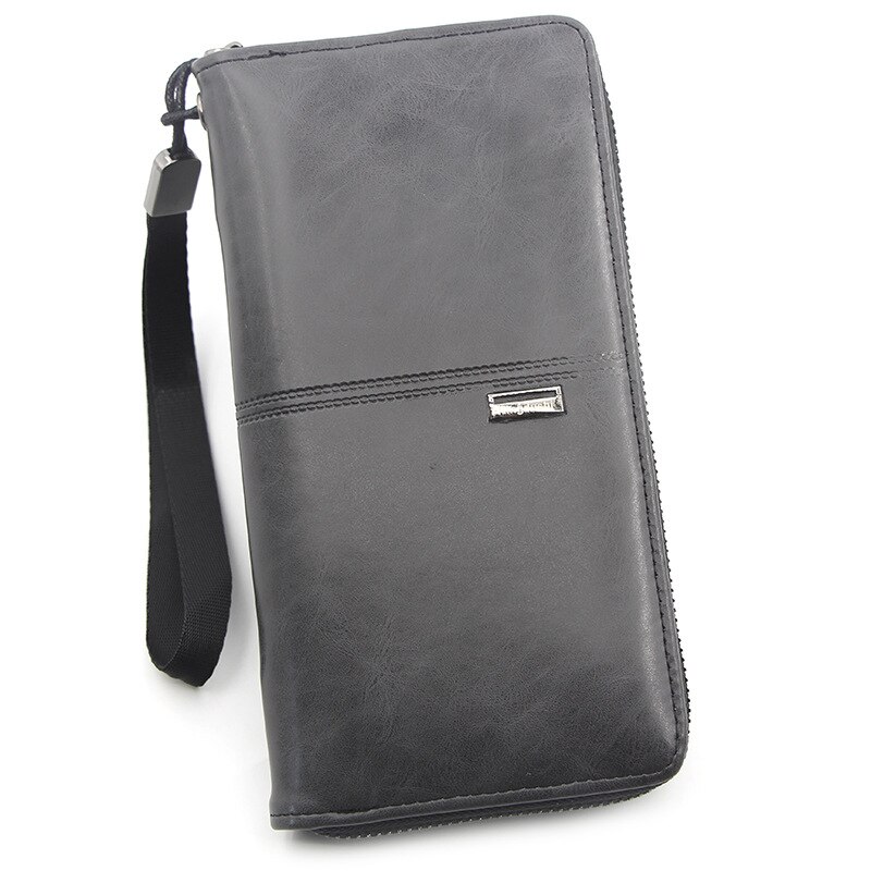 Organizer wallet for men Cellphone Wallet Men's Clutch Wallets Men Credit Card Holder2020 PU style leather Male Long Purse Zip: Black 1