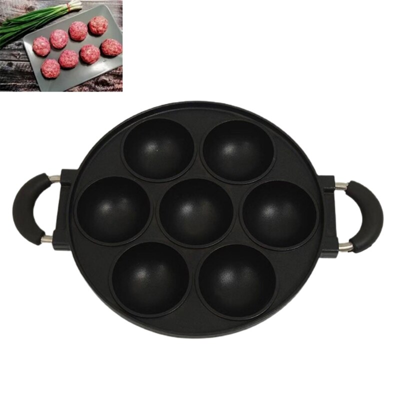 7-Hole Cake Koken Pan Gietijzer Omelet Pan Non-stick Kookpot Ontbijt Ei Koken Pie Cake mold Cookware